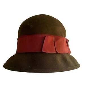 Collection Eighteen Brown Wool Cloche Hat